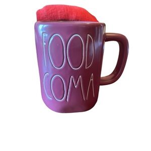 Rae Dunn Food Coma Coffee Mug burgundy By Magenta